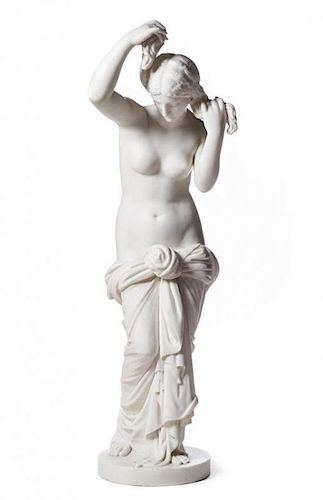 * An Italian Marble Sculpture Height 58 inches.