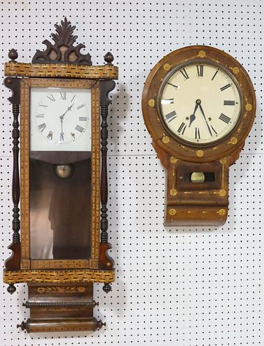 2 Antique Inlaid Wall Clocks.