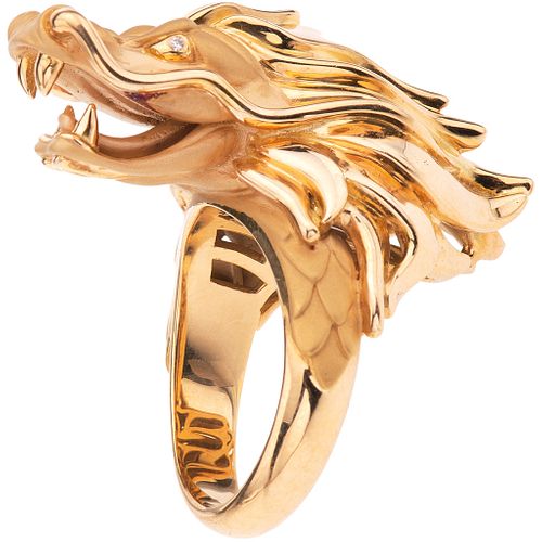 RING WITH DIAMONDS IN 18K YELLOW GOLD, CARRERA Y CARRERA, CÍRCULOS DE FUEGO COLLECTION Size: 6 ¼