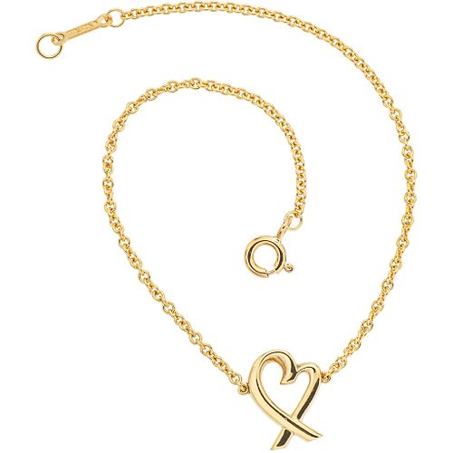 BRACELET IN 18K YELLOW GOLD, TIFFANY & CO., PALOMA PICASSO LOVING HEART COLLECTION Weight: 2.5 g. Length: 6.9" (17.6 cm)