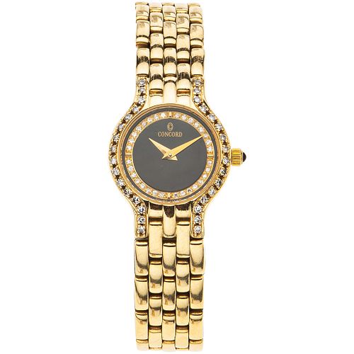 CONCORD LADY WATCH WITH DIAMONDS IN 14K YELLOW GOLD REF. 29-62-264  Movement: quartz. Weight: 39.9 g