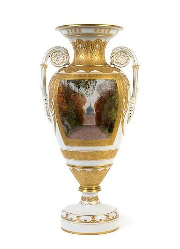 * A Berlin (K.P.M.) Porcelain Urn Height 25 3/4 inches.