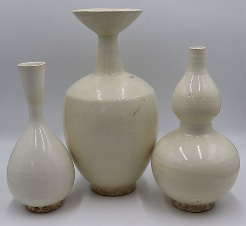 (3) Assorted Chinese Cizhou Vases.