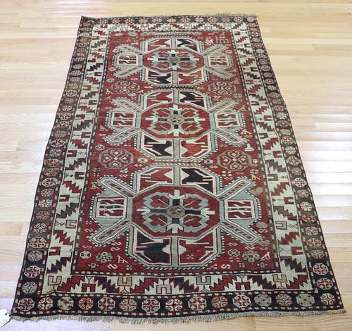 Antique And Finely Hand Woven Kazak Style