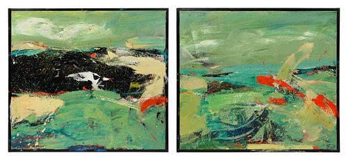Terrence Coffman
(American, 20th/21st century)
Storm Over the Lake (diptych), 2003