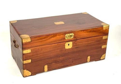 Brass Bound Mahogany and Camphor Wood Trunk