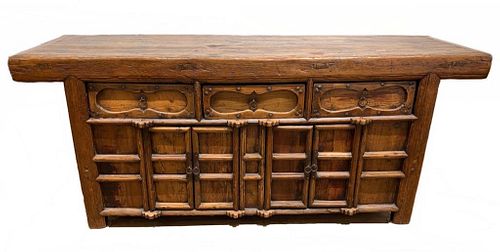 Chinese Yew Wood Cabinet