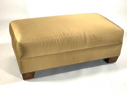 Silk Upholstered Ottoman, Modern