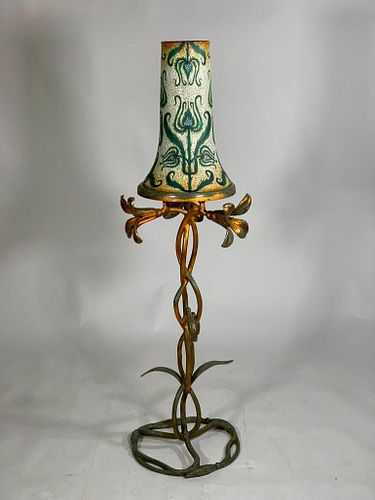 Royal Bonn Art Nouveau Pottery Vase on Stand
