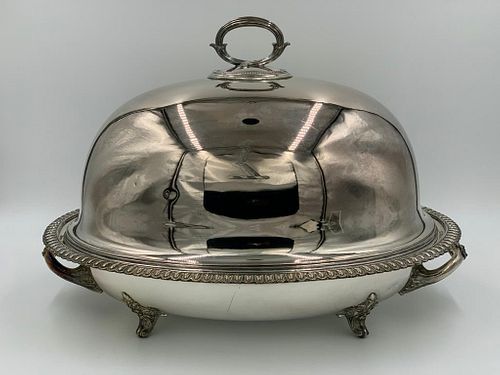 English Georgian Style Silverplated Meat Dome