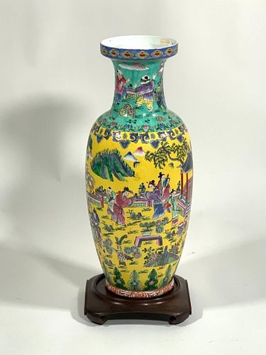 Large Chinese Porcelain Polychrome Glaze Vase