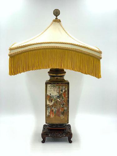 Japanese Satsuma Vase Fitted as Table Lamp