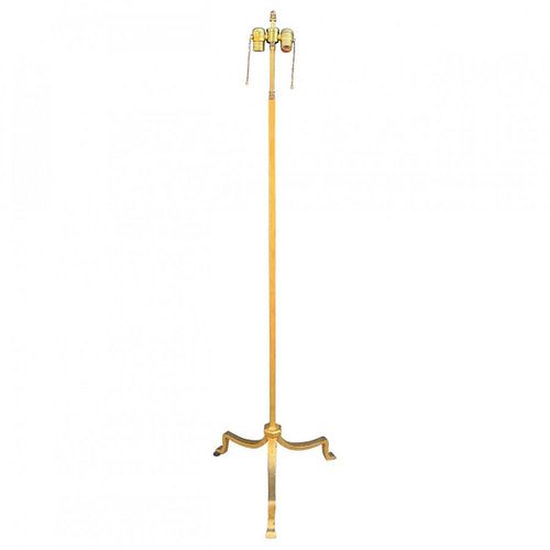 Wrought Iron Gold Gilt Tripod Floor Lamp by Chapman