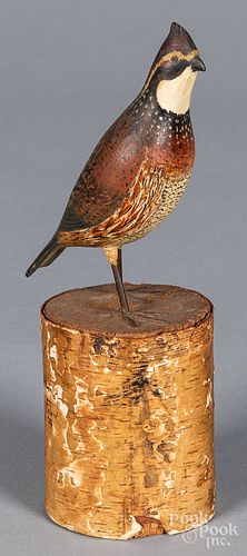 Pennsylvania carved and painted miniature quail