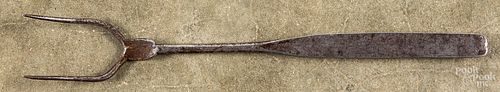 Wrought iron flesh fork, 19th c.