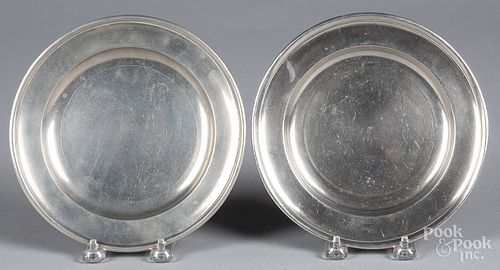 Two pewter plates, 19th c.