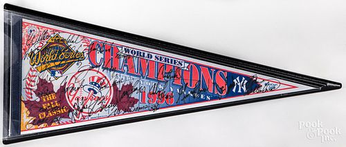 1996 New York Yankees signed pennant