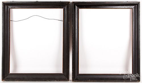Pair of painted pine portrait frames, mid 19th c.