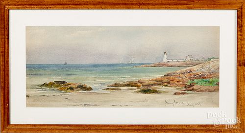Watercolor coastal scene