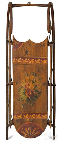 Child's painted sled, 19th c.