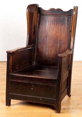 George I oak necessary chair, ca. 1700.