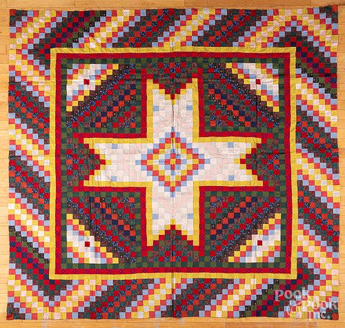 Postage stamp quilt top, late 19th c.