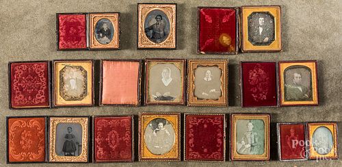 Group of daguerreotypes and ambrotypes.