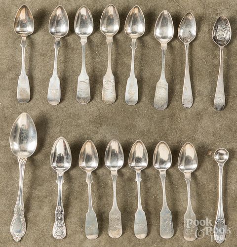 Coin silver spoons, 8 ozt.
