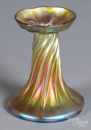 Tiffany favrile glass candlestick