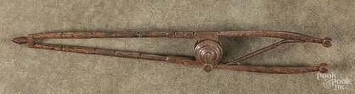 Wrought iron ember tongs, 19th c.