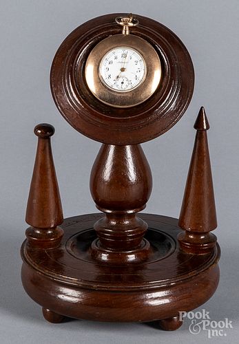 Admiral pocket watch and stand.
