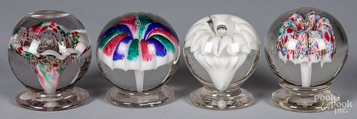 Four Millville New Jersey glass paperweights.