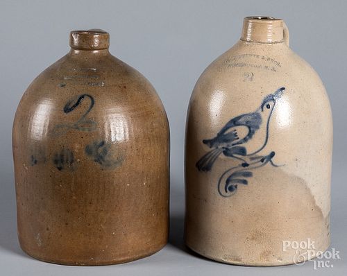 Two New Jersey stoneware jugs, 19th c.