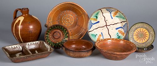 Group of Continental redware and earthenware.