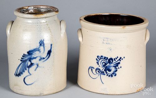 Two New York stoneware crocks ,19th c.