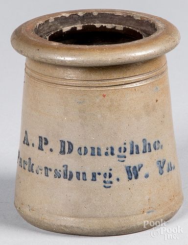 Unusual West Virginia stoneware jar, 19th c.