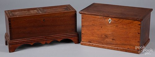 Two miniature blanket chests, 19th c., etc.