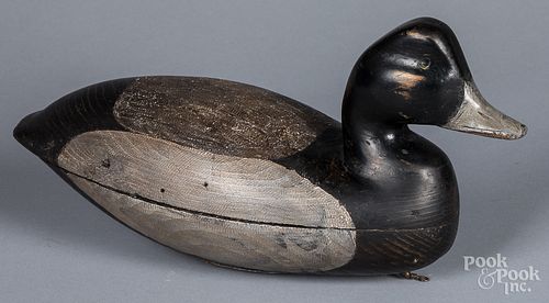 Carved and painted New Jersey bluebill duck decoy