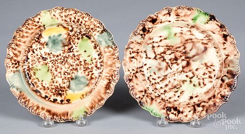 Pair of Whieldon type tortoiseshell glaze plates