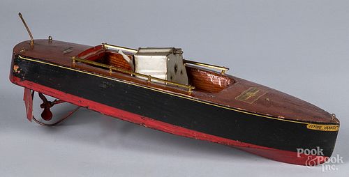 Seaworthy Boats hand crank wooden boat model
