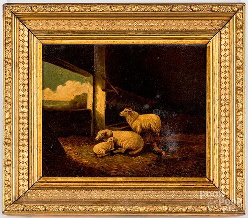 Pair of oil on canvas works, late 19th c.