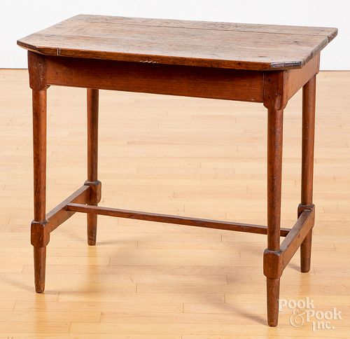 Pine and walnut work table, early 19th c.