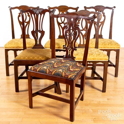 Six assorted Georgian dining chairs, 18th c.