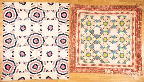 Two pieced and appliqué quilts 19th c.