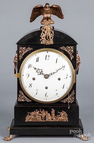 Victorian ebonized mantel clock. late 19th c.