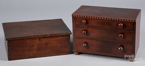 Two mahogany dresser boxes, 19th c.