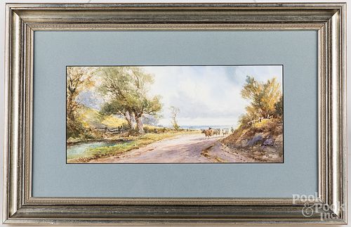 Two watercolor landscapes, late 19th c.