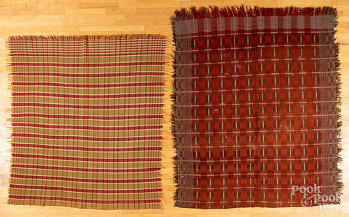 Four assorted coverlets, 19th c.
