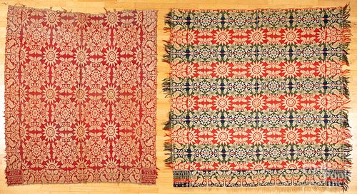 Two Maryland Jacquard coverlets, ca. 1840.