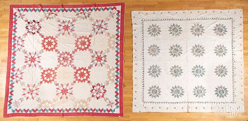 Three pieced quilts, ca. 1900.